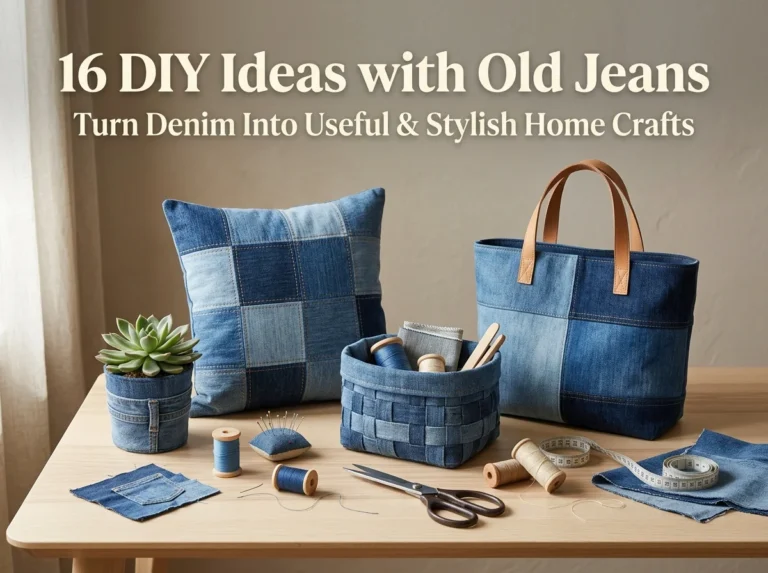 16 DIY Ideas with Old Jeans: Turn Denim Into Useful & Stylish Home Crafts