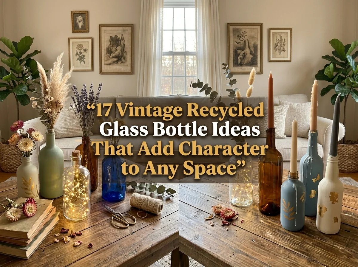 17 Vintage Recycled Glass Bottle Ideas That Add Character to Any Space