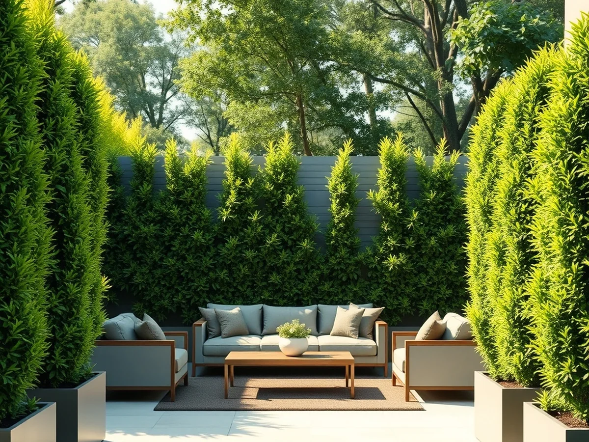 Greenery-Framed Living Spaces - outdoor living room ideas