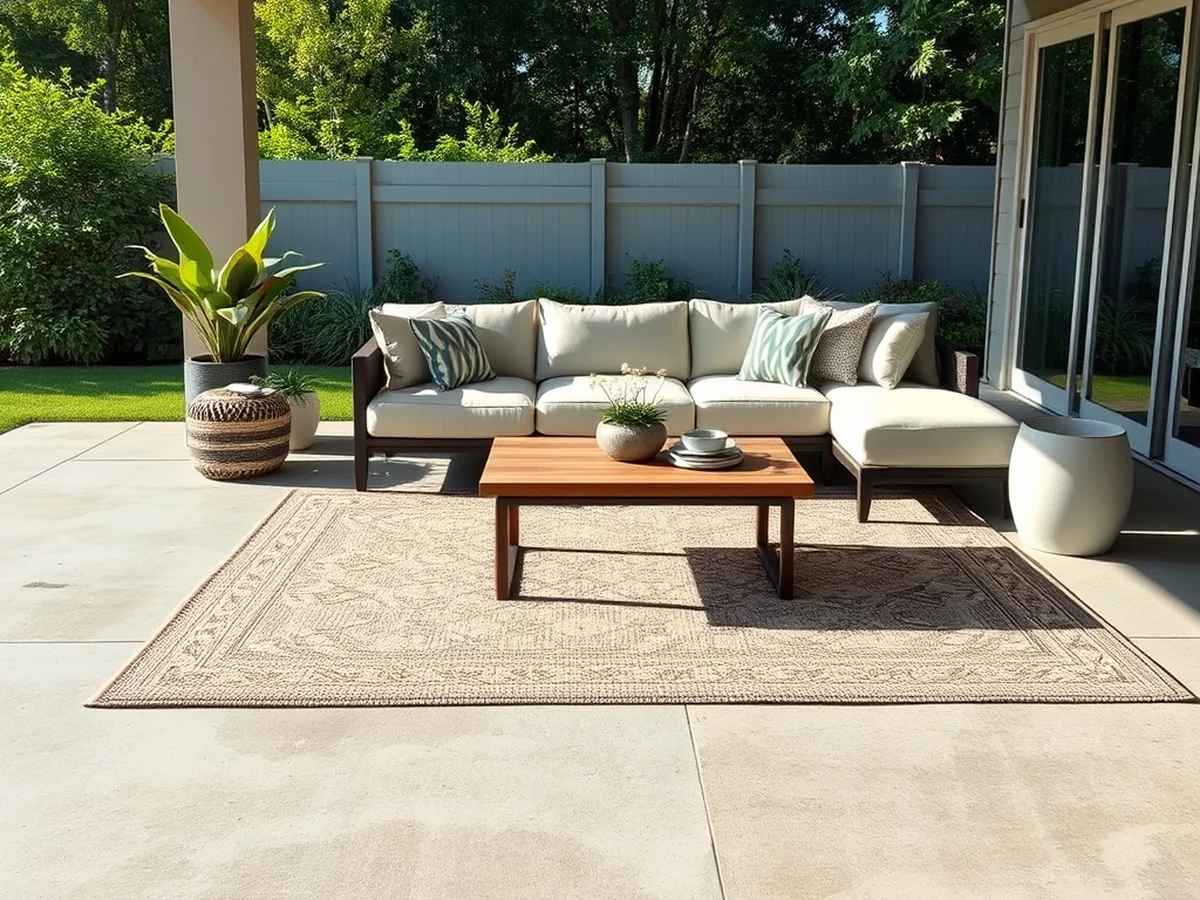 Layered Outdoor Rug Styling - outdoor living room ideas
