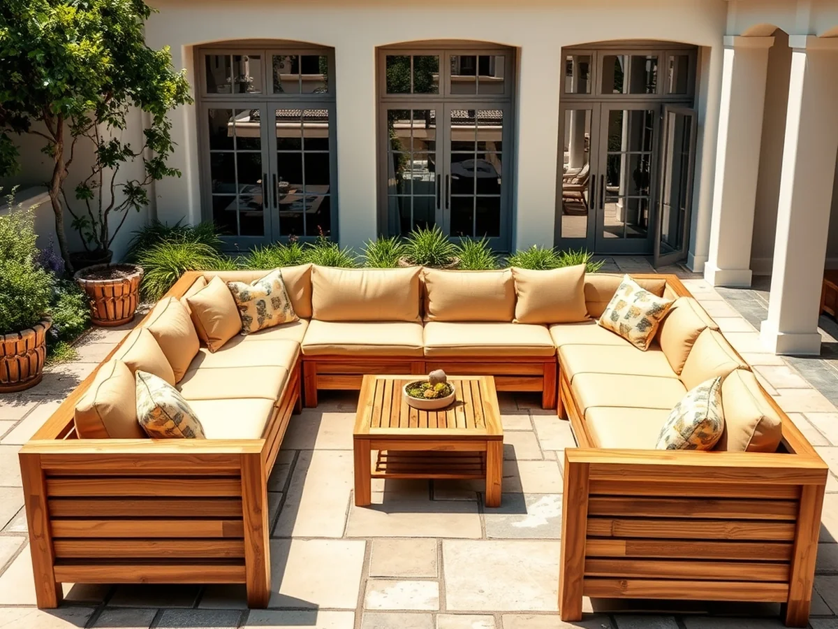 Modular Teak Seating Layouts - outdoor living room ideas
