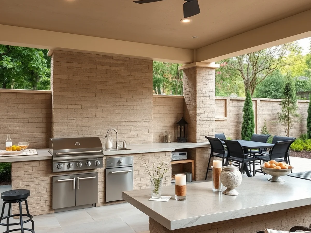 Integrated Outdoor Kitchens - outdoor living room ideas