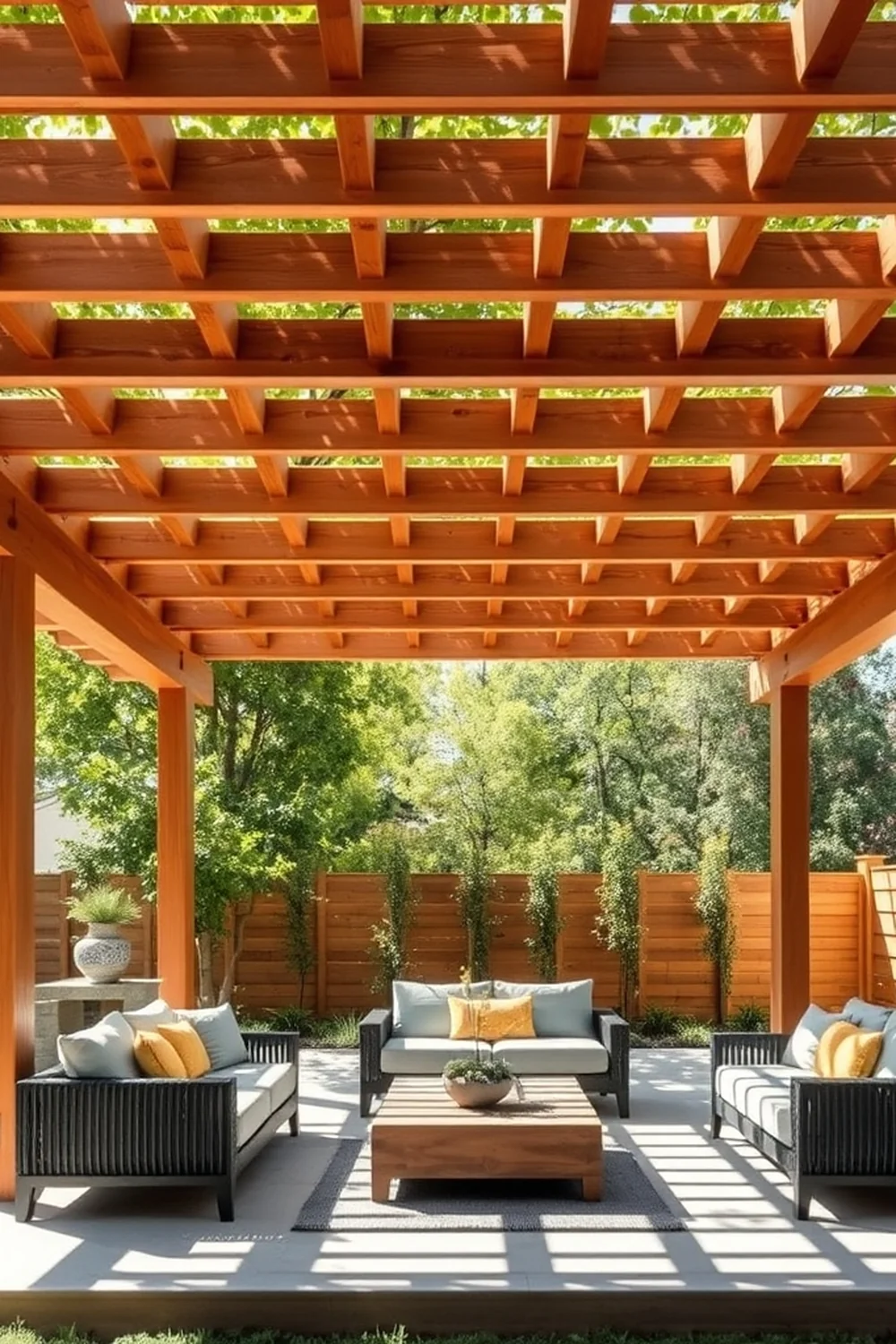 Modern Pergola Structures - outdoor living room ideas