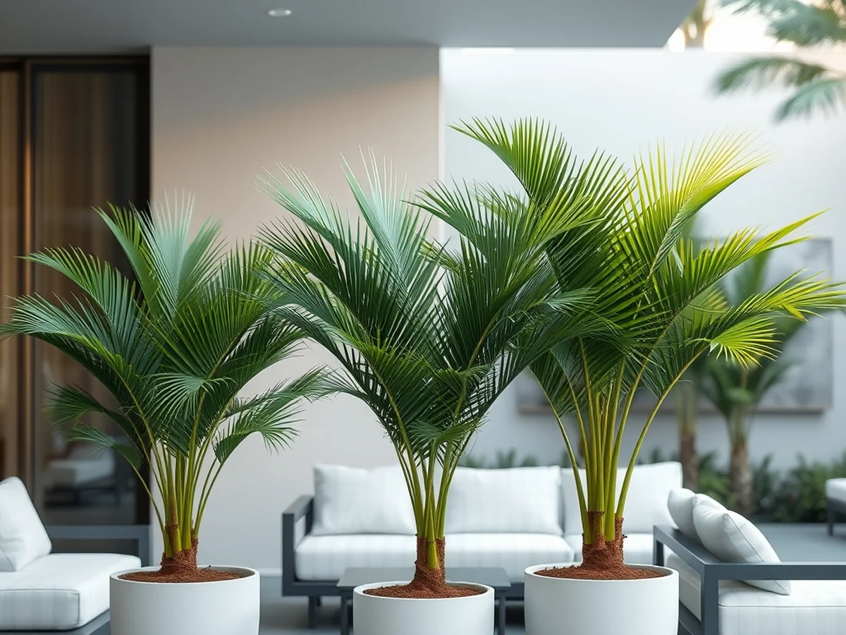 Potted Tropical Plant Displays - outdoor living room ideas