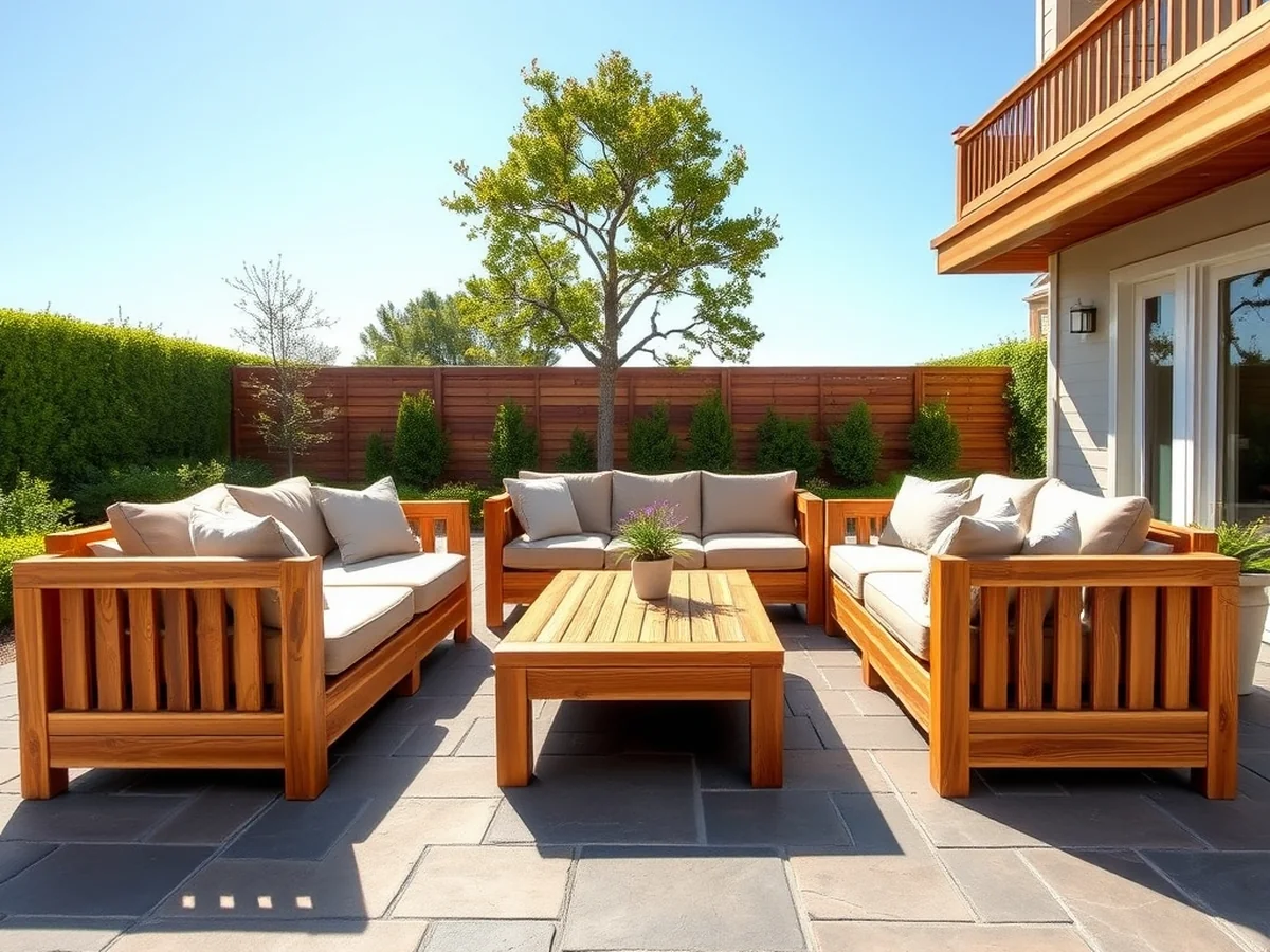 Teak Sectional Sofas - outdoor living room ideas