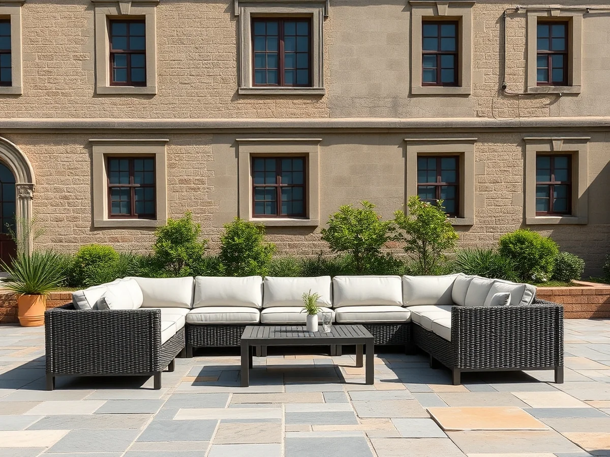 Weather-Resistant Sectional Seating - outdoor living room ideas