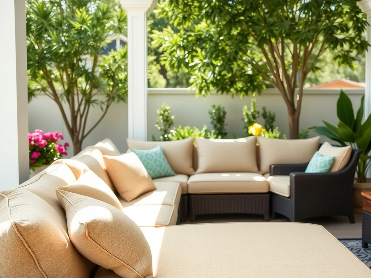 Weatherproof Fabric Textiles - outdoor living room ideas