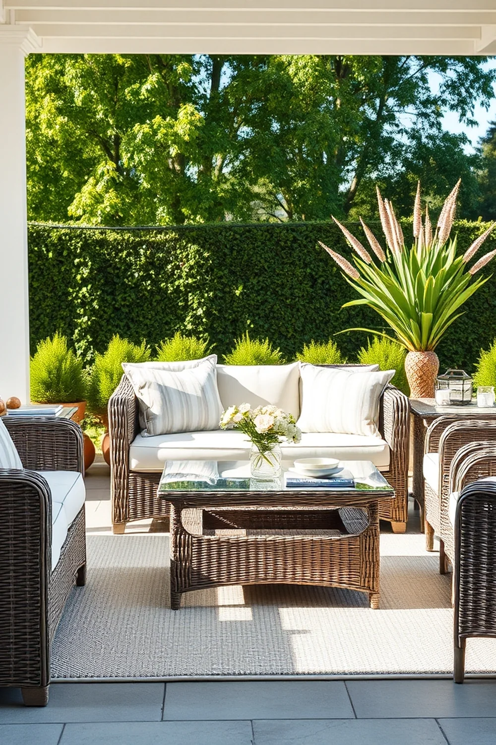 Wicker Furniture Sets - outdoor living room ideas